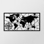 Wallity World Map Large Metal Wall Decor Negro